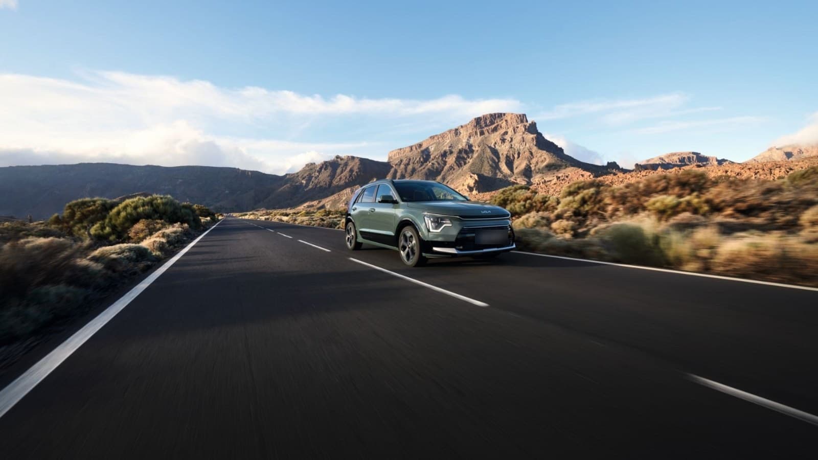 Kia Niro driving on an open road